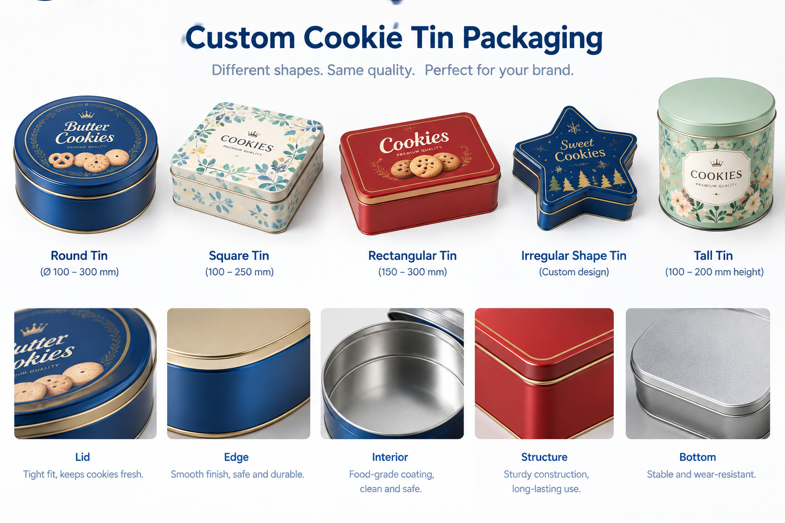 custom cookie tin packagin