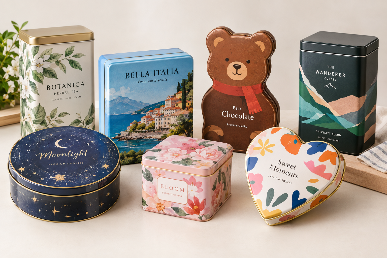 custom printed tin packaging artwork examples