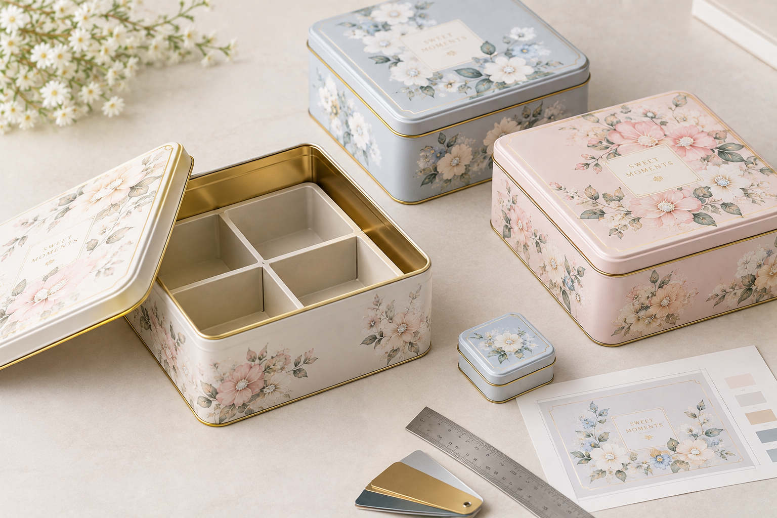 custom tin box packaging project for B2B buyers