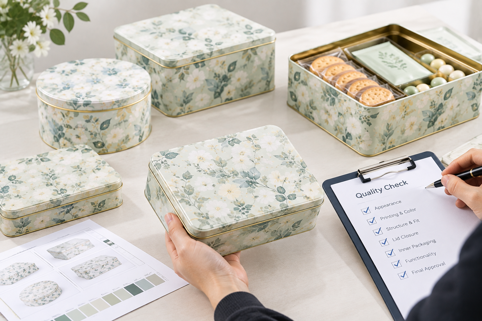 gift tin box production approval and quality check