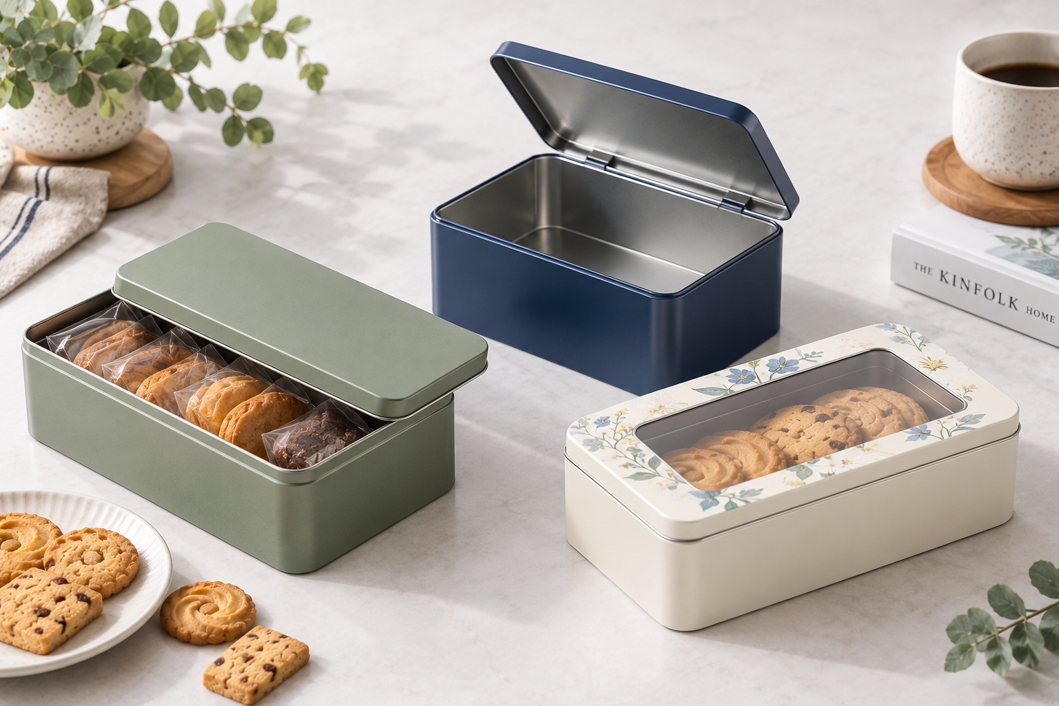 rectangular tin with lid for custom product packaging