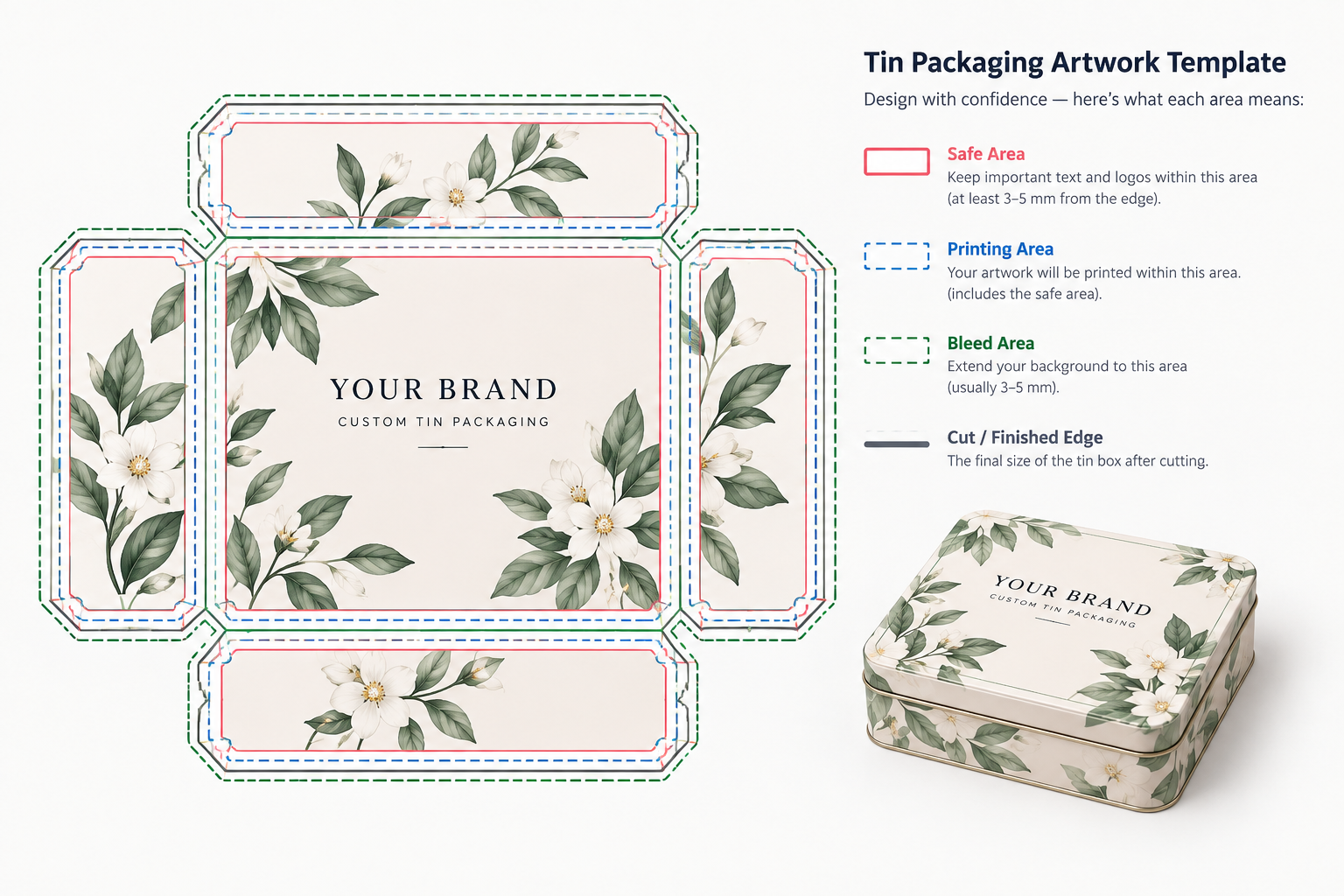 tin packaging artwork template for custom printed tin