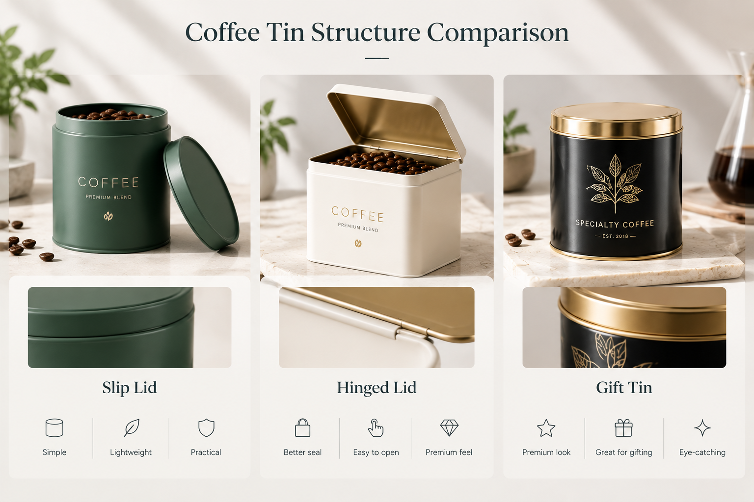 Coffee Tin Structure Comparison Table