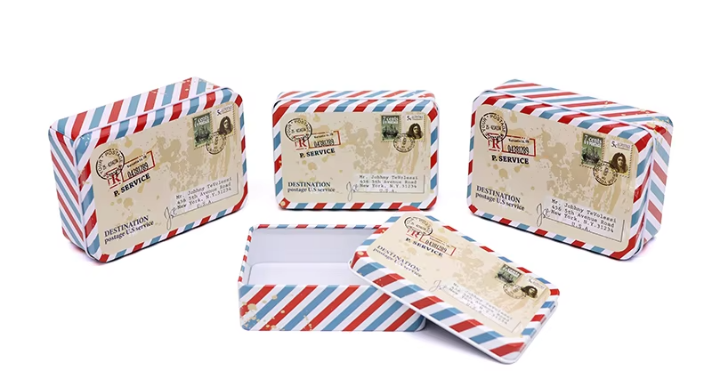 Hotsale Rectangular Snap-bottom Tinplate Metal Box