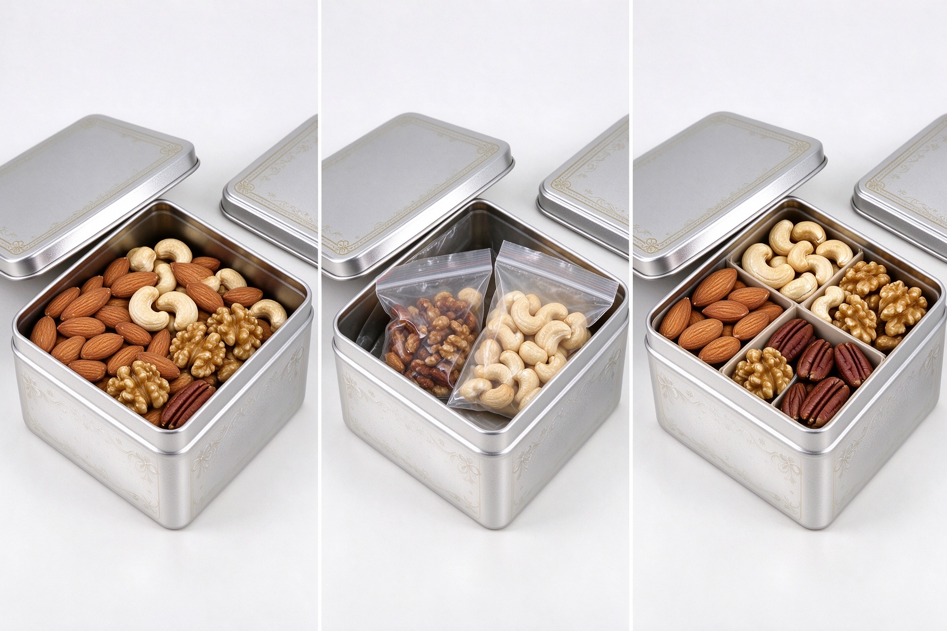 Pack Nuts Loose, in Inner Bags or in Compartments
