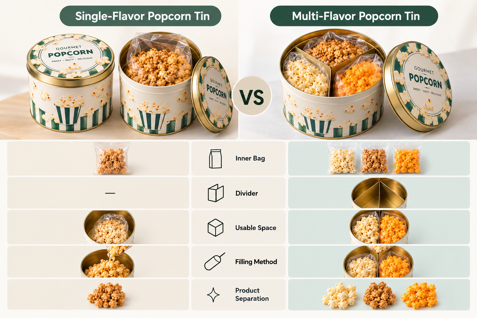 Single-Flavor vs Multi-Flavor Popcorn Tin